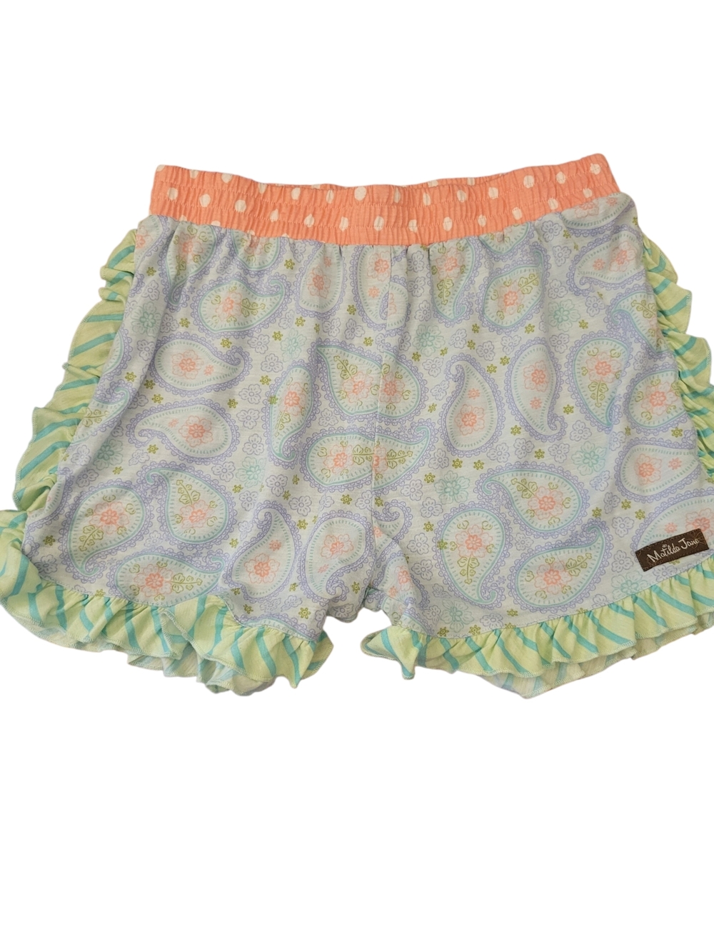 Matilda Jane Shorts Paisley Ruffled Pastel Girls‎ Size 12